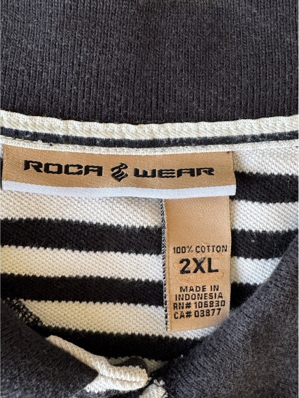 Vintage Rocawear Men’s 2XL Striped Long Sleeve Polo Y2K Hip Hop Streetwear - Picture 3 of 11